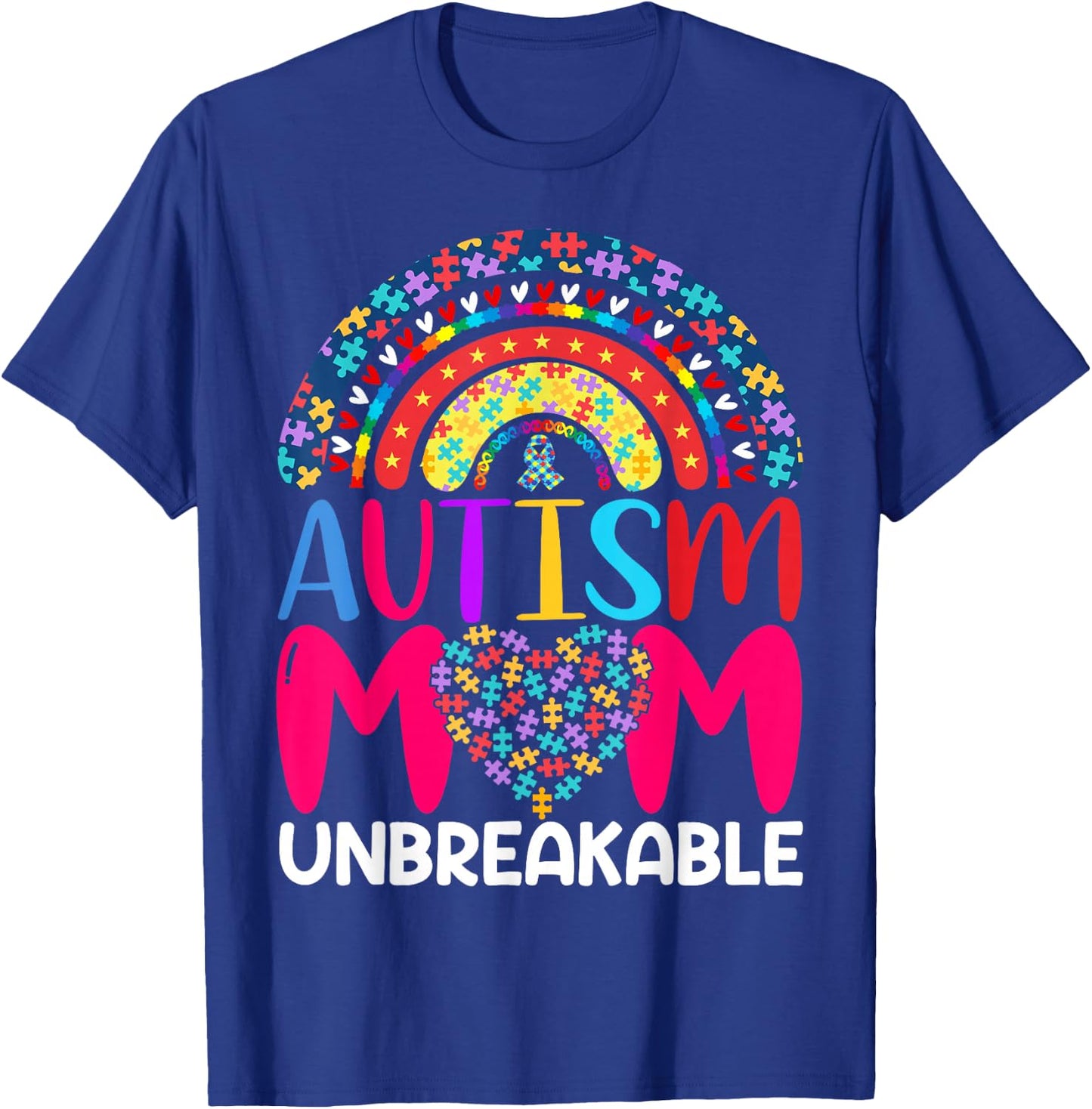 Autism Mom Unbreakable , Black T-Shirt - T-Shirt | Royal