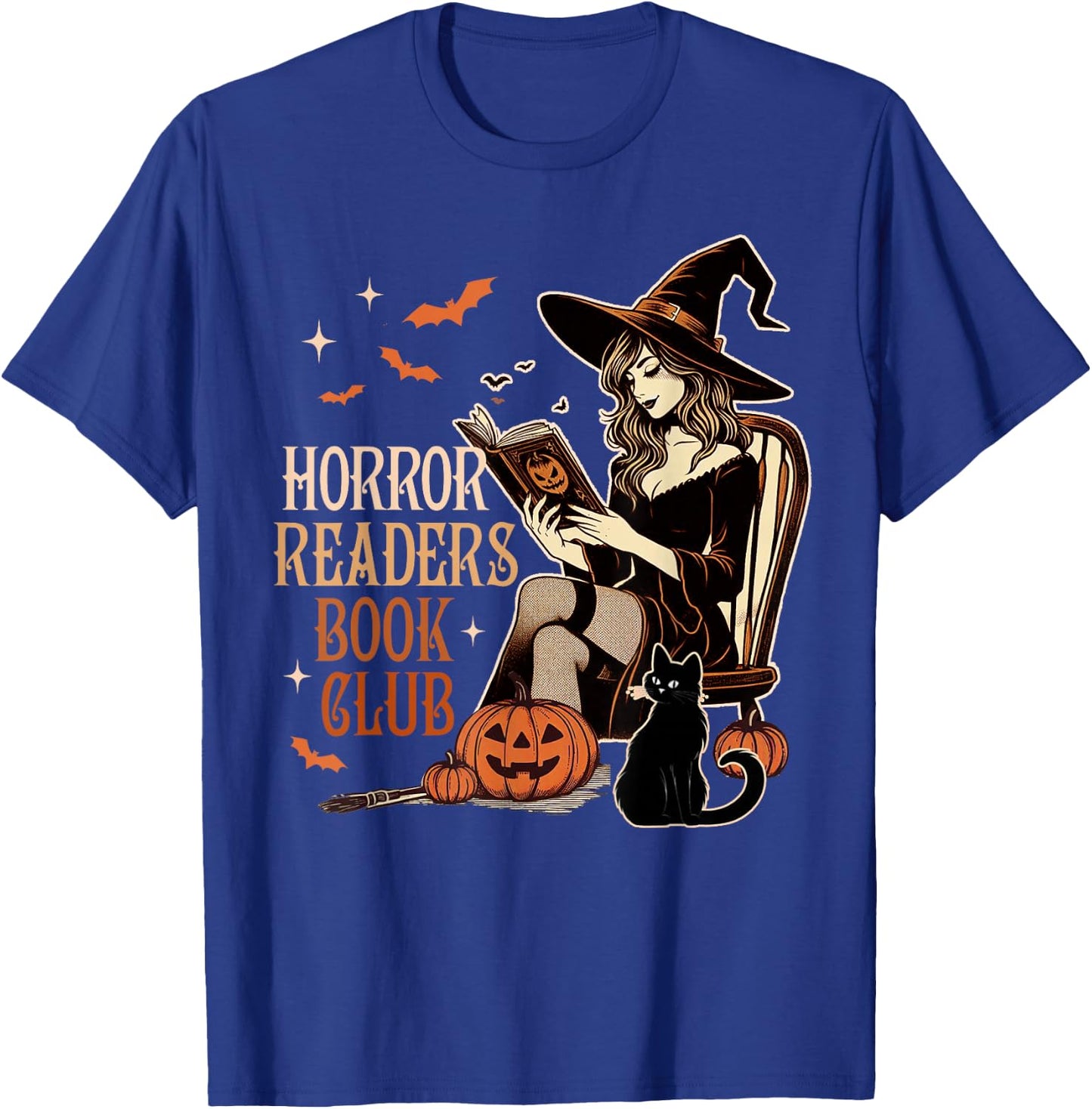 Horror Reading Spooky Vibes Bookish Horror Readers Book Club T-Shirt - T-Shirt | Royal