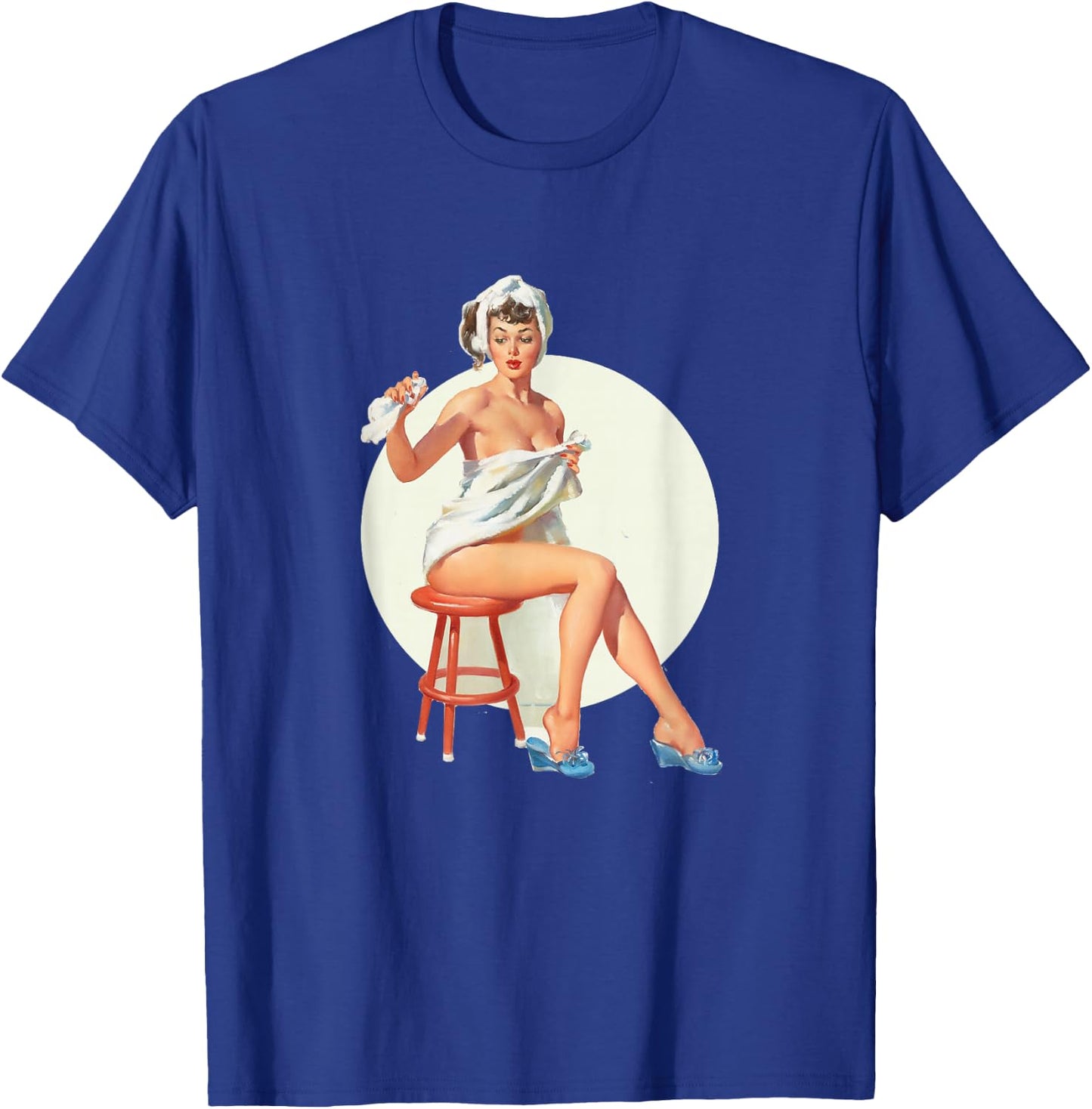 Vintage 1940's Pin-up Girl Sexy Classic Retro American Art T-Shirt - T-Shirt | Royal