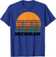 Michigan | Vintage Retro Sunset MI State Gift T-Shirt - T-Shirt | Royal