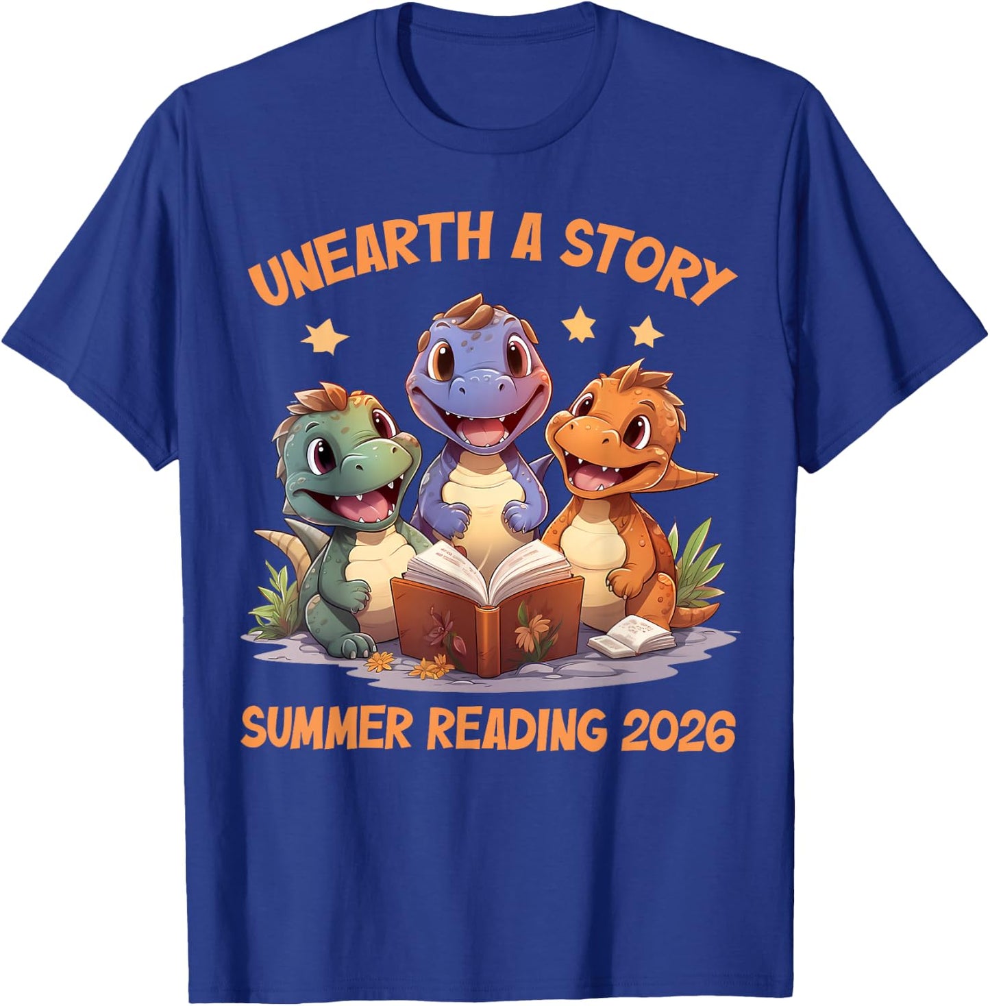 Unearth a Story Summer Reading 2026 Men Women Kids T-Shirt - T-Shirt | Royal