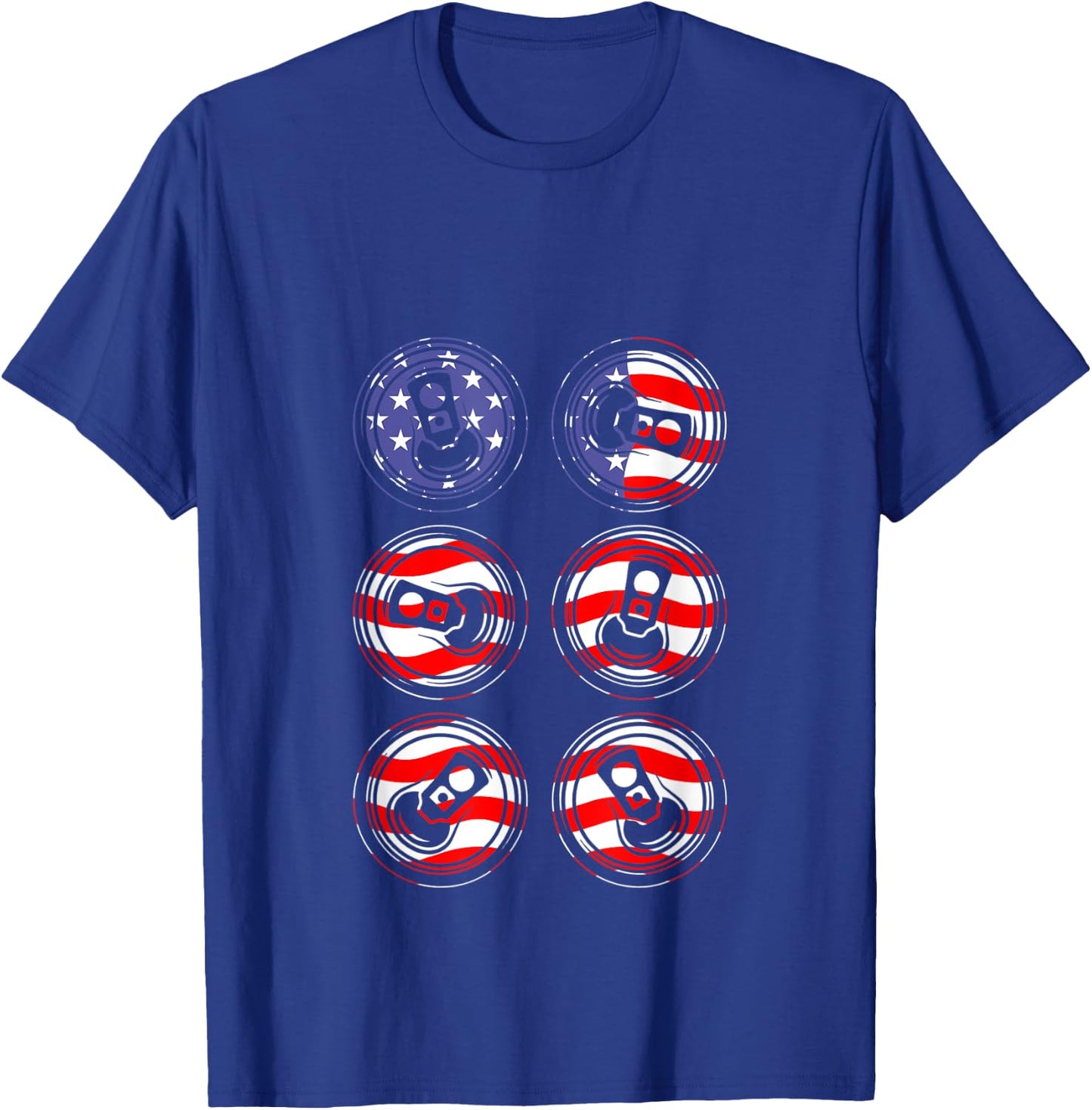 Working On My Six Pack ABS USA Flag Funny Beer T-Shirt - T-Shirt | Royal