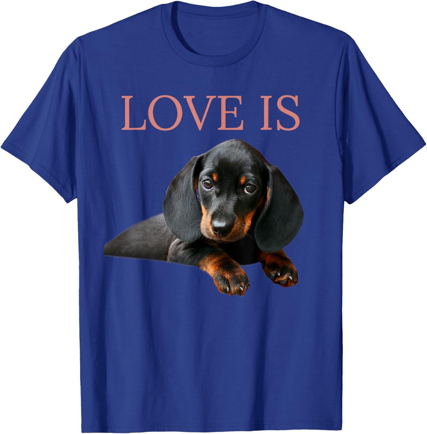 Dachshund Shirt Doxie Mom Dad Love Is Wiener Dog Lover Men Women Kids T-Shirt - T-Shirt | Royal