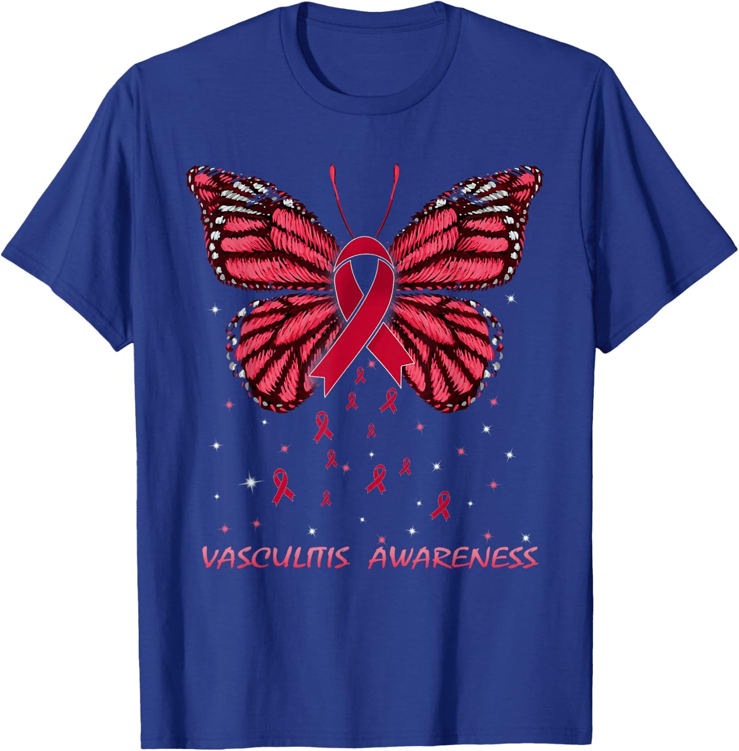 Vasculitis Awareness Butterfly T-Shirt - T-Shirt | Royal