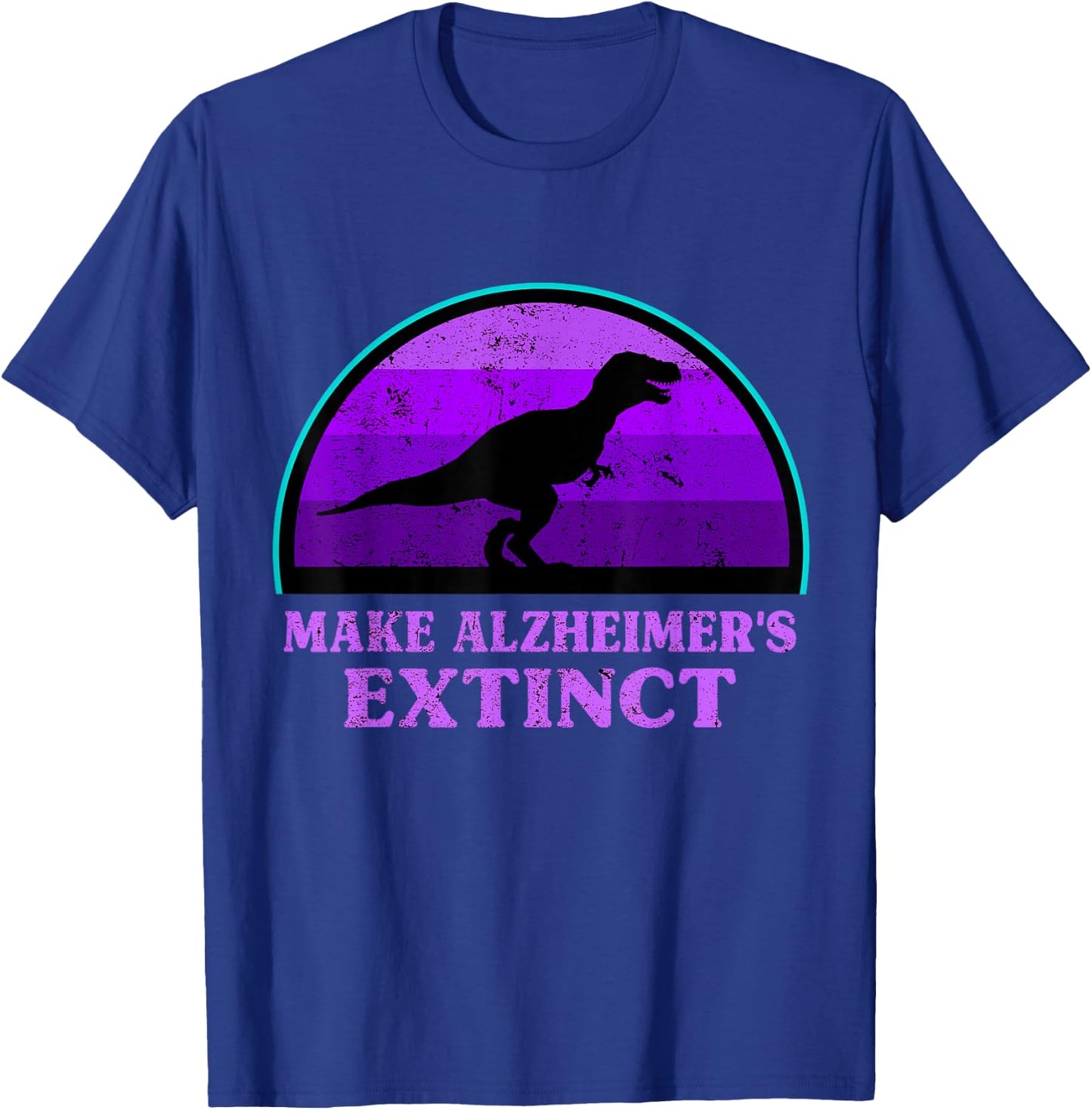 Trex Dinosaur Make Alzheimers Extinct Awareness Kids Toddler T-Shirt - T-Shirt | Royal