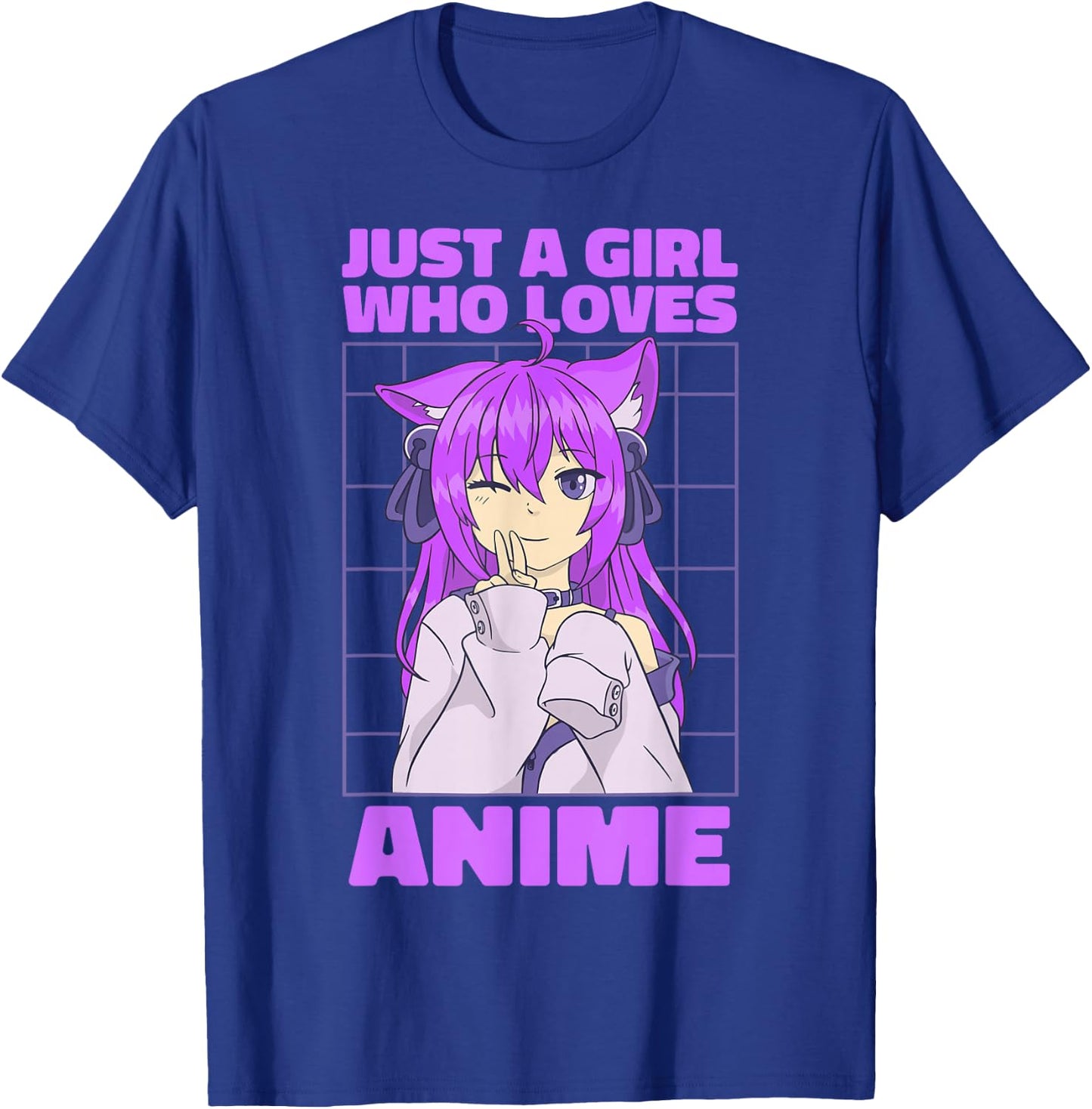 Just A Girl Who Loves Anime. Anime Girl. Anime Merch. Otaku T-Shirt - T-Shirt | Royal
