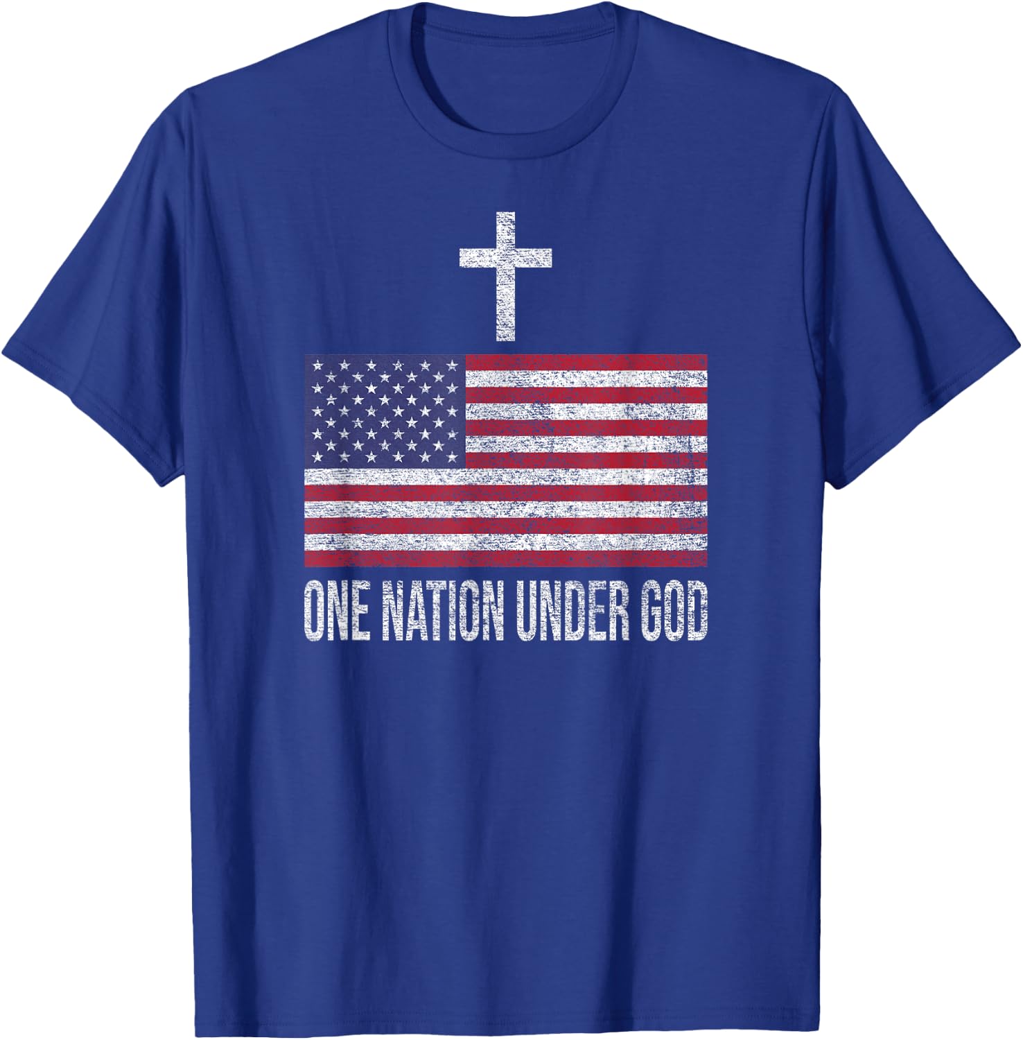 One Nation Under God Usa Flag United States Banner T-Shirt - T-Shirt | Royal