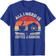 Vintage Retro All I Need Is Coffee And My Camera Photography T-Shirt - T-Shirt | Royal