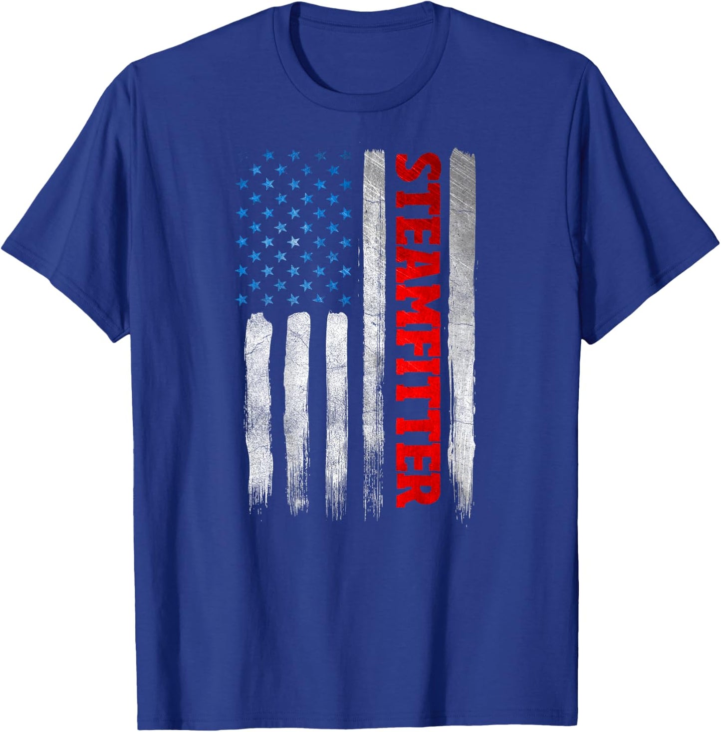 Steamfitter Gifts Patriotic Design On Back Of Clothing Women Men T-Shirt - T-Shirt | Royal