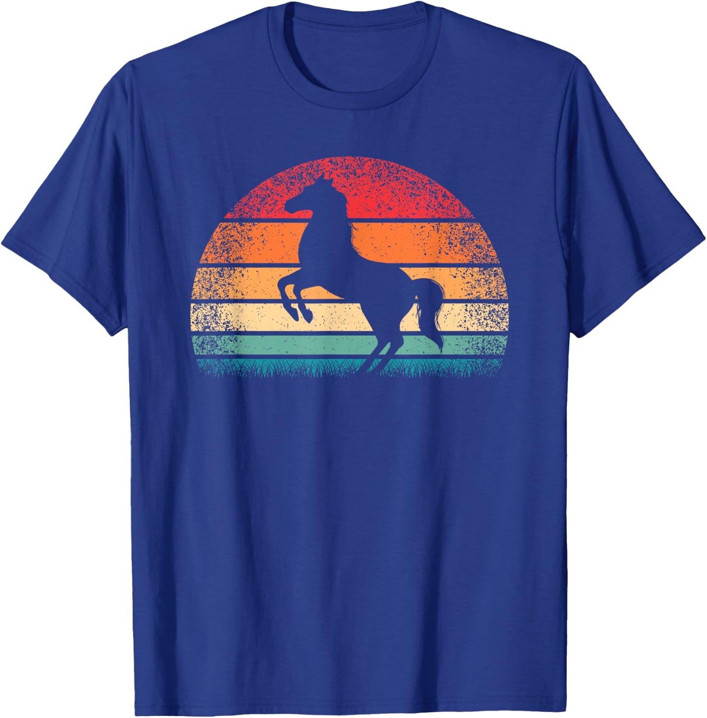 Retro Horse Vintage Horseback Riding Western Men Women Kids T-Shirt - T-Shirt | Royal