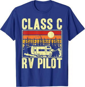 Class C RV Pilot Motorhome Camper Camping Men Women T-Shirt - T-Shirt | Royal