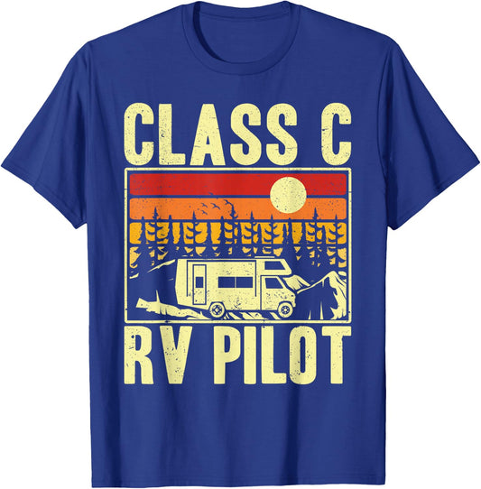 Class C RV Pilot Motorhome Camper Camping Men Women T-Shirt - T-Shirt | Royal