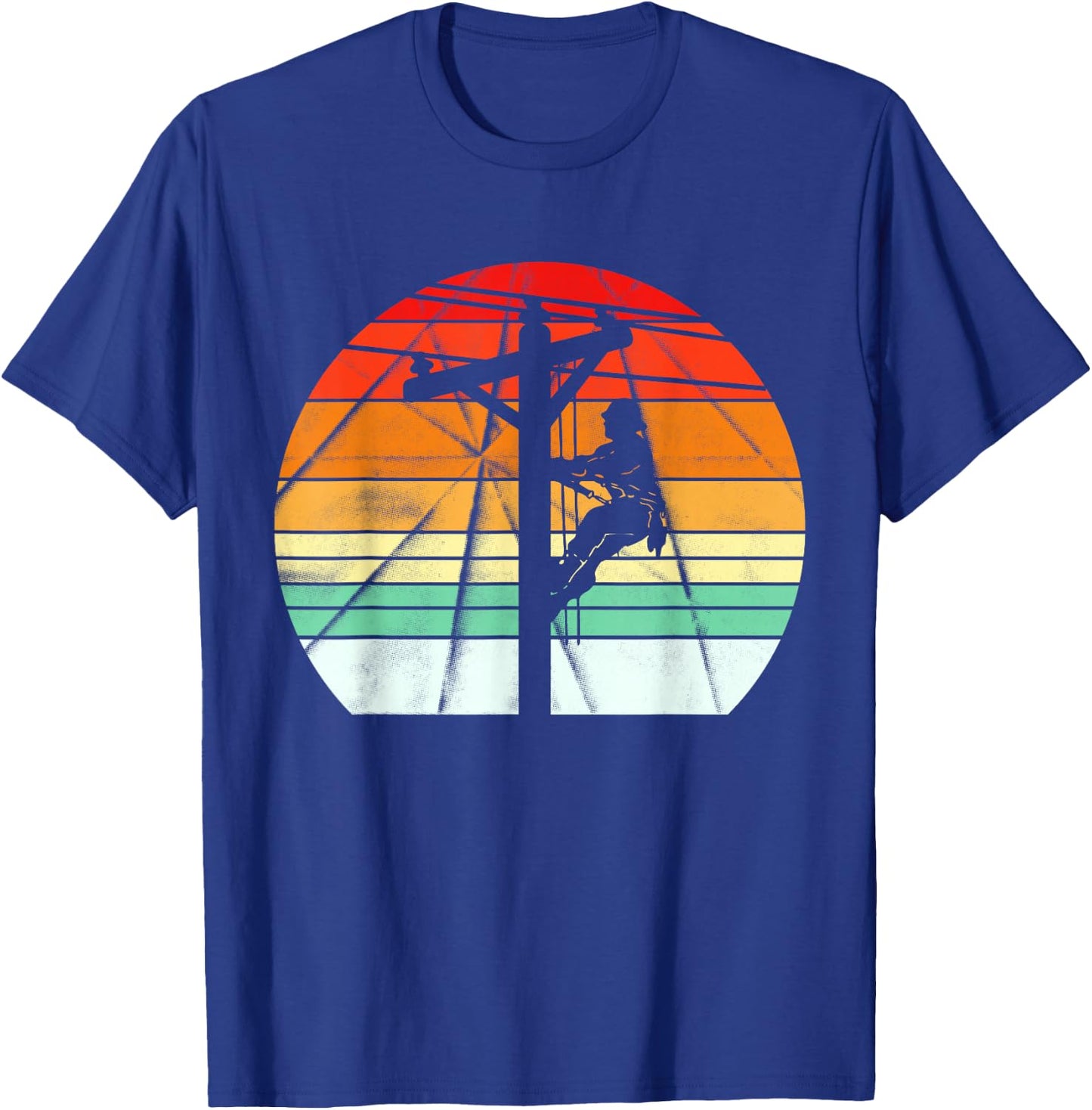 Lineman Retro Style Electrician Support Your Local Pole T-Shirt - T-Shirt | Royal