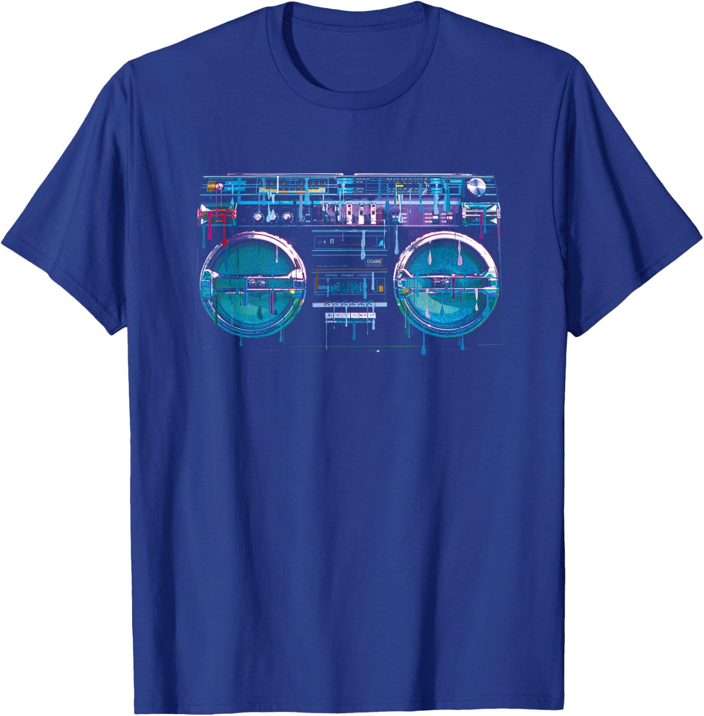 Retro Ghetto Blaster - Boom Box 80's 90's Hip Hip Rap T-Shirt - T-Shirt | Royal