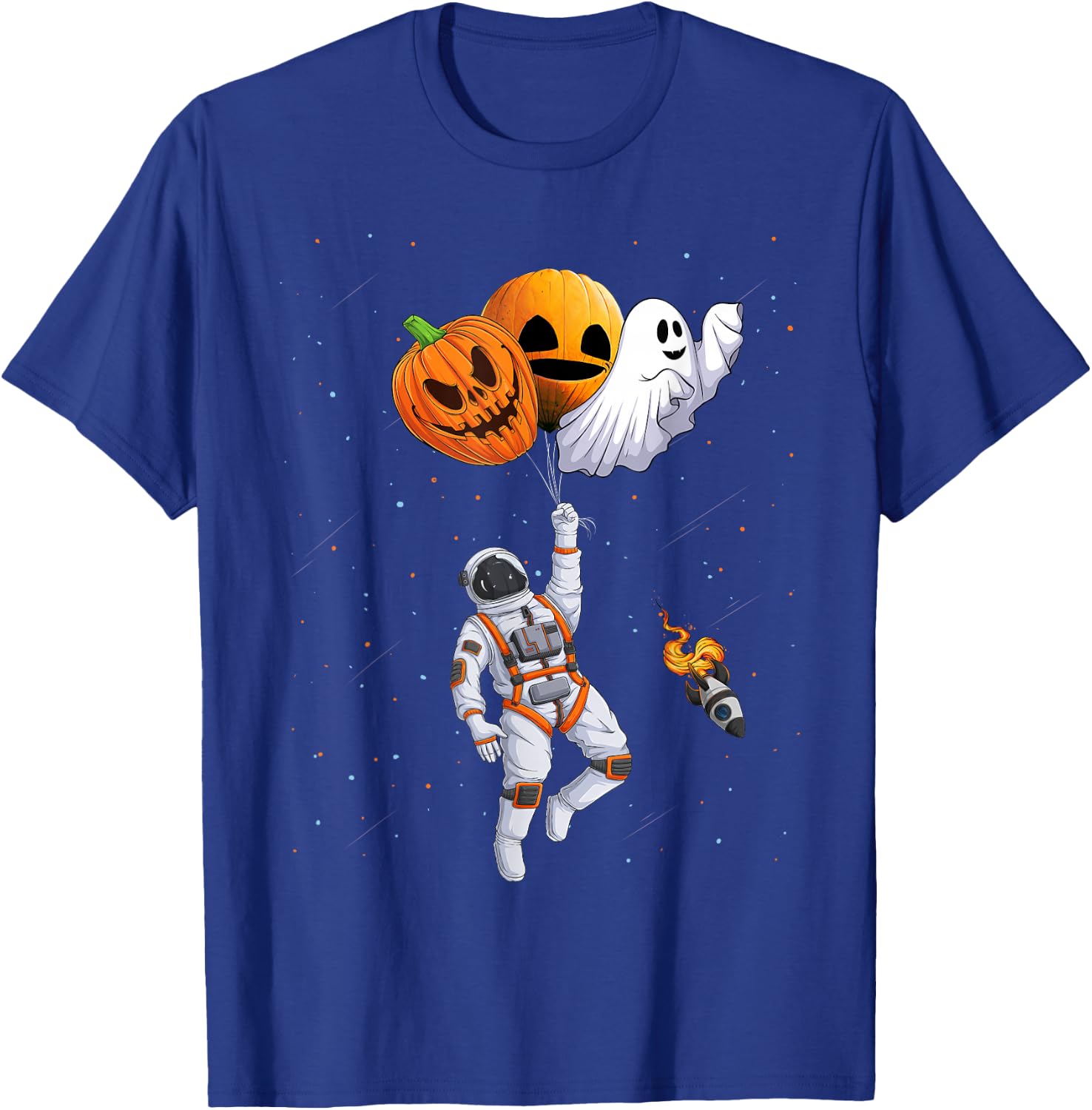 funny kids toddlers jack o lantern Space Astronaut Halloween T-Shirt - T-Shirt | Royal