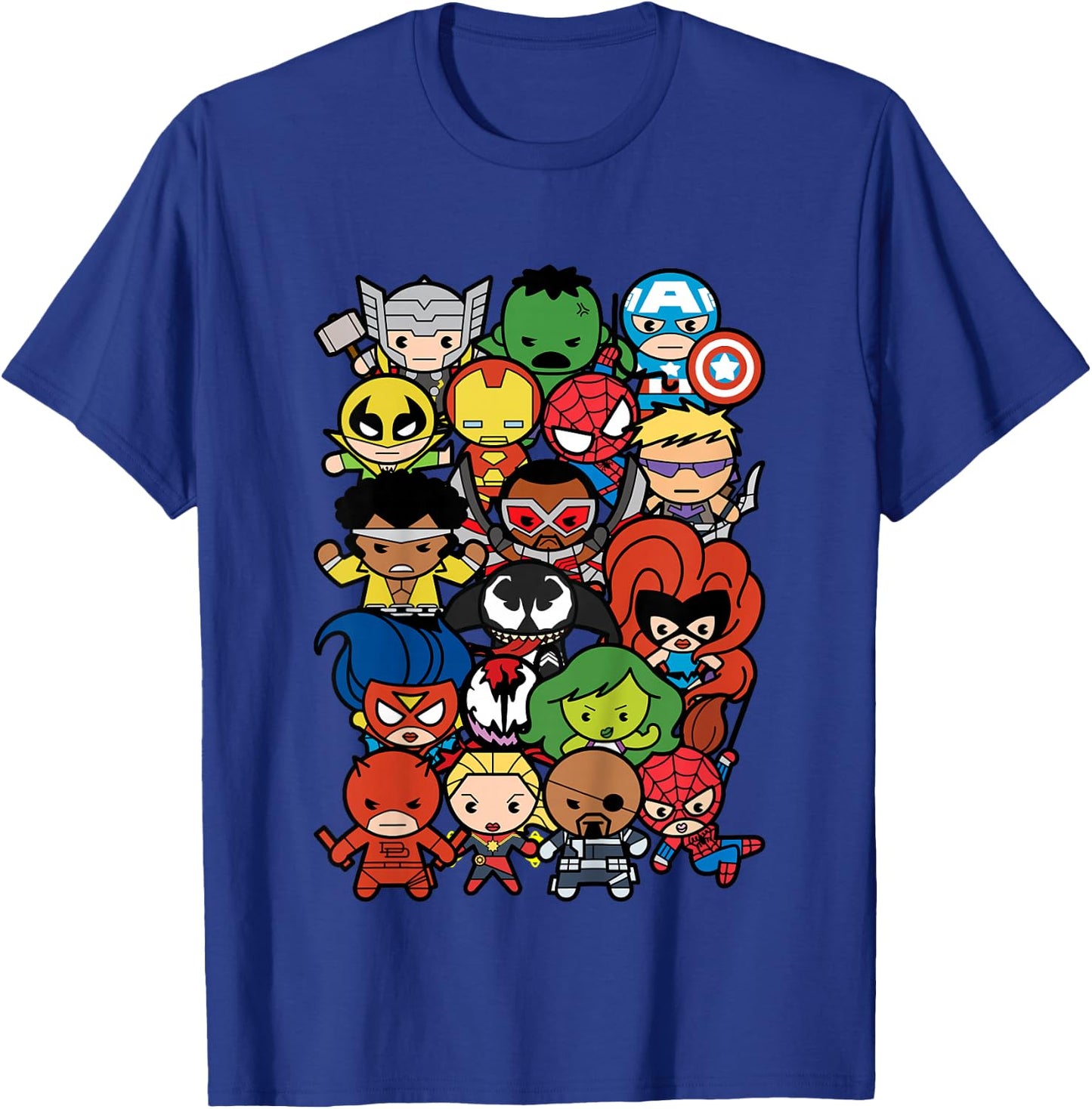 Kids Marvel Heroes and Villains Team Kawaii Kids Graphic T-Shirt - T-Shirt | Royal