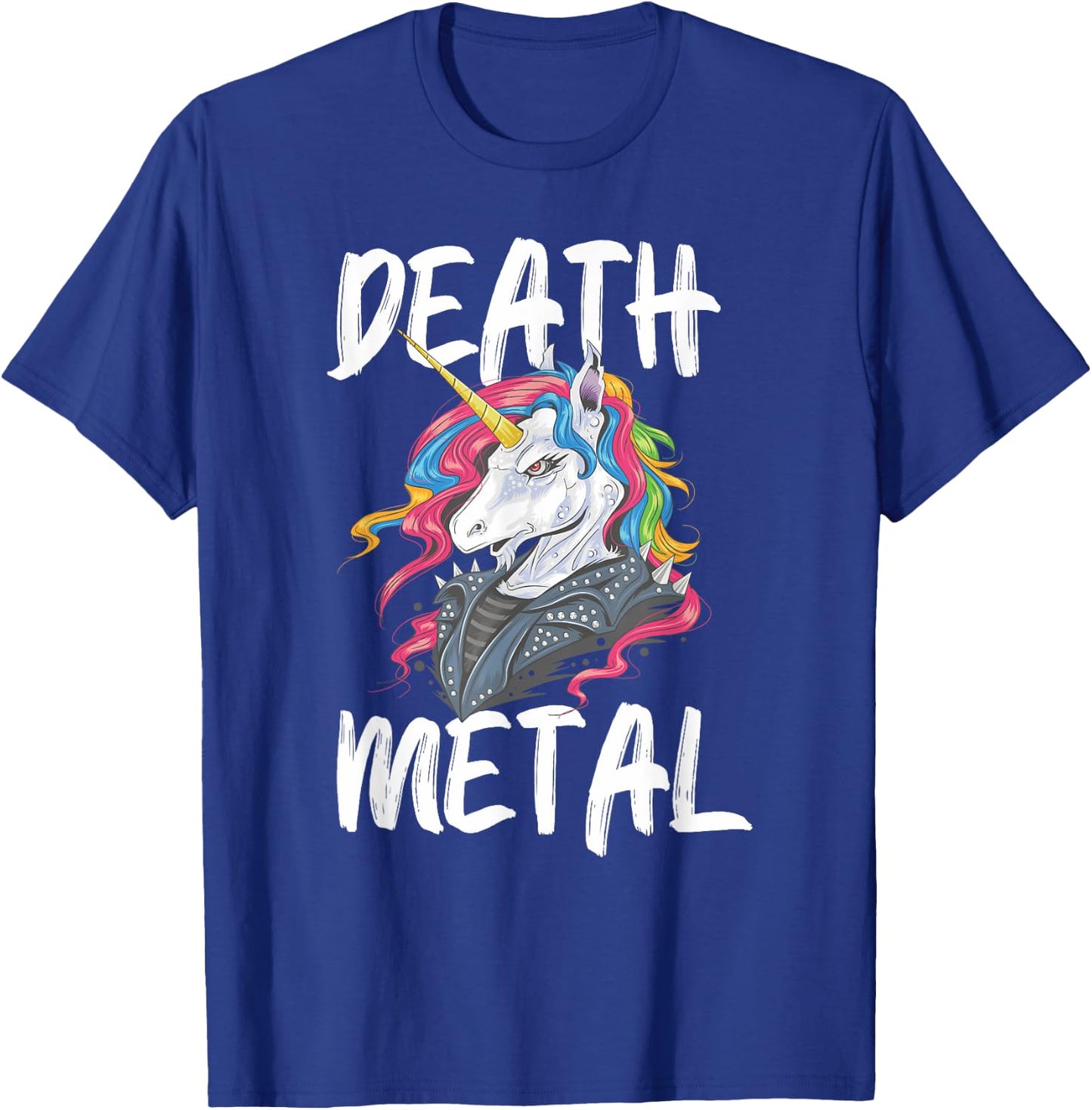 Unicorn Death Metal Rocker Go To Hell Funny Gift T-Shirt - T-Shirt | Royal