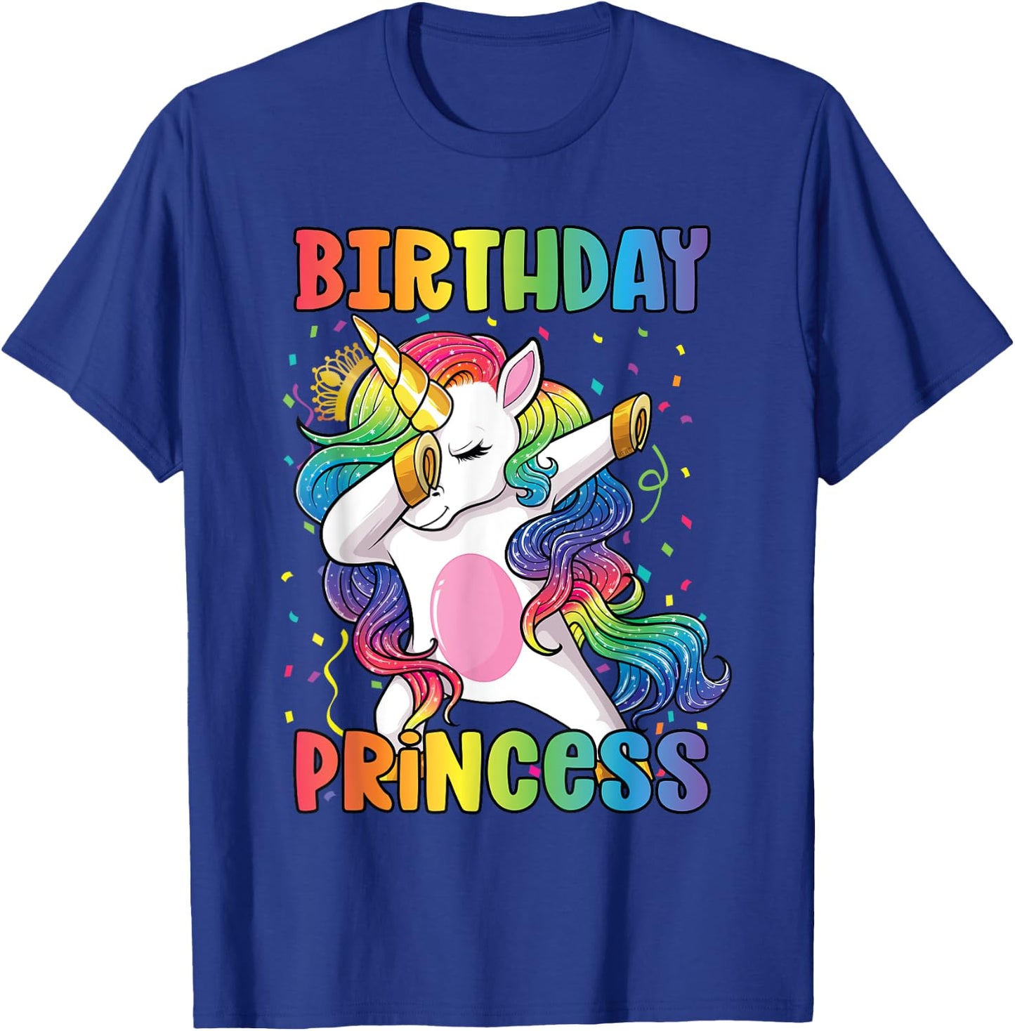 Birthday Princess Shirt Dabbing Unicorn Girl T-Shirt - T-Shirt | Royal