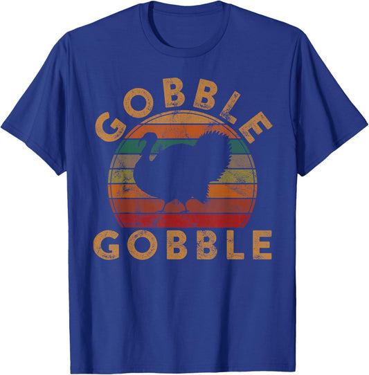 Gobble Gobble Turkey Thanksgiving Day Gifts Trot Leg Day T-Shirt - T-Shirt | Royal