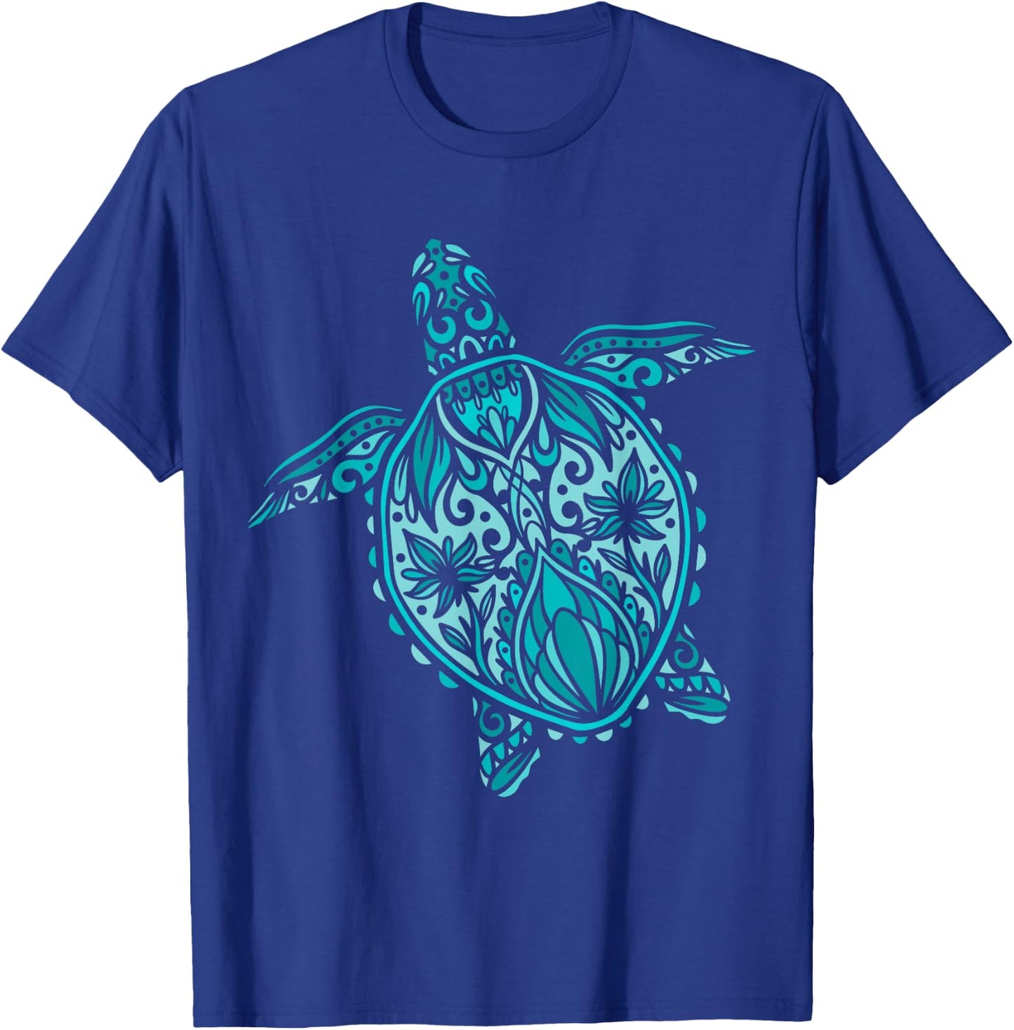 Mandala Design | Sea Turtle T-Shirt - T-Shirt | Royal