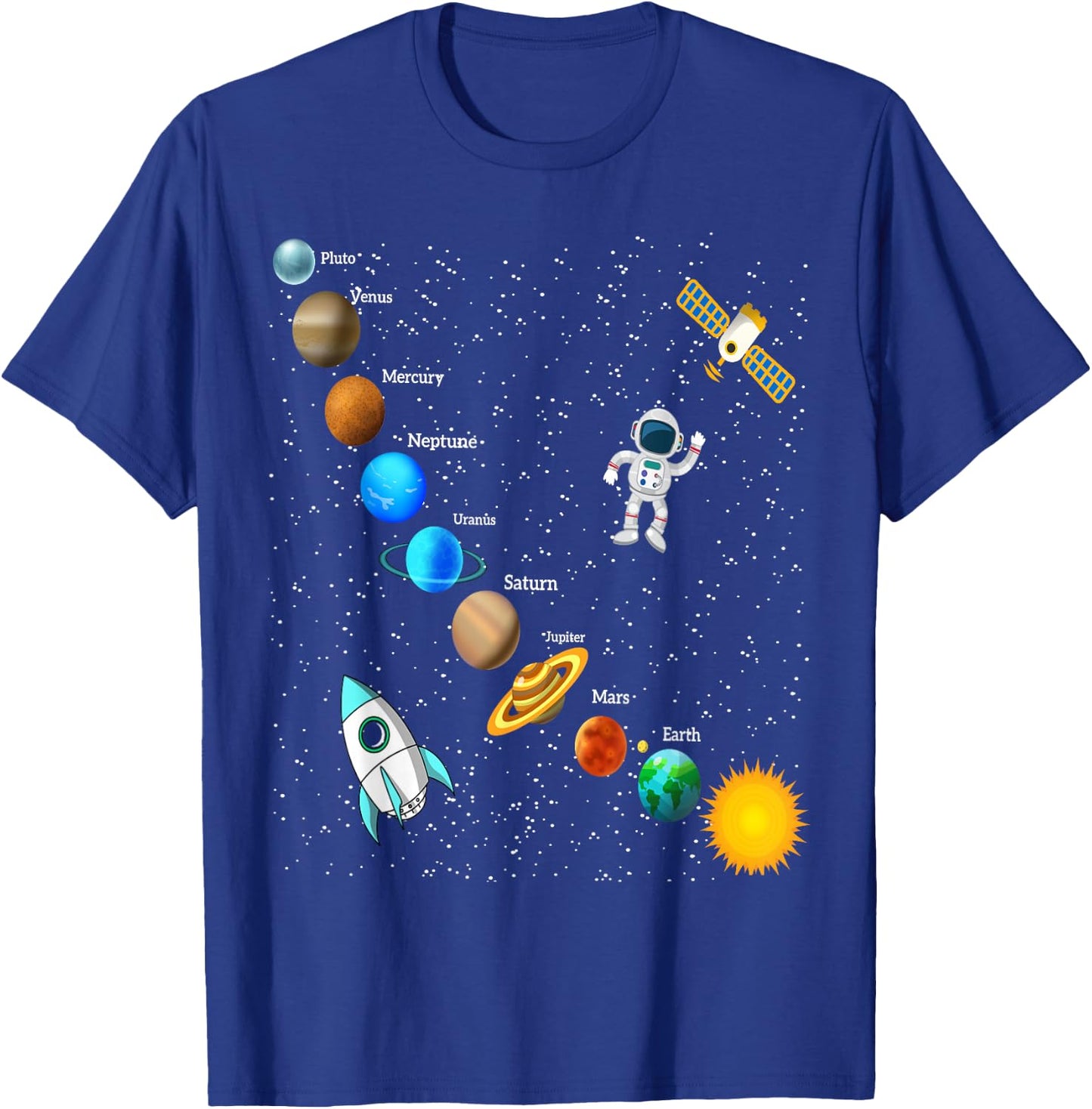 Cosmic Galaxy Astronaut Planet Outer Space Crew Kids & Adult T-Shirt - T-Shirt | Royal