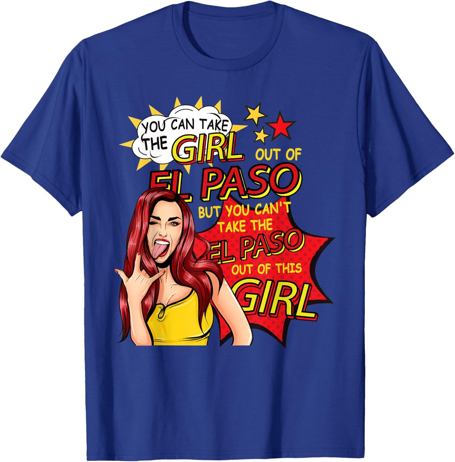 Retro Girl From El Paso - Comic Style - El Paso Girl T-Shirt - T-Shirt | Royal