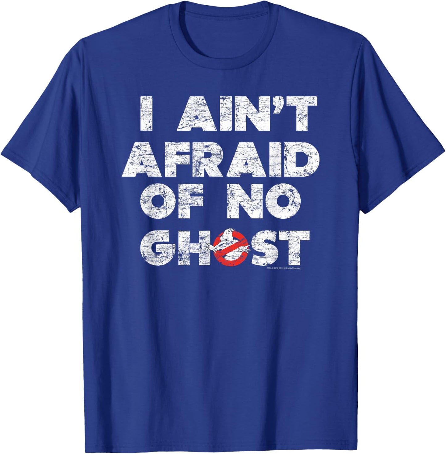 Ghostbusters I Ain't Afraid Distressed T-Shirt - T-Shirt | Royal