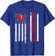 CPR Instructor American Flag EMS First Aid AED Certified CPR T-Shirt - T-Shirt | Royal