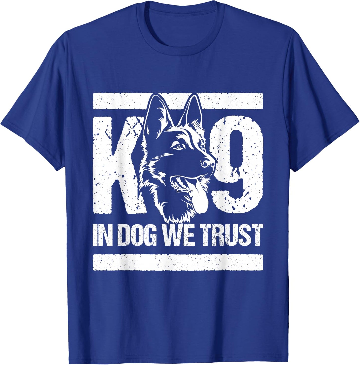 K-9 in Dogs We Trust - Blue Line K9 Dog Unit Police Officer T-Shirt - T-Shirt | Royal