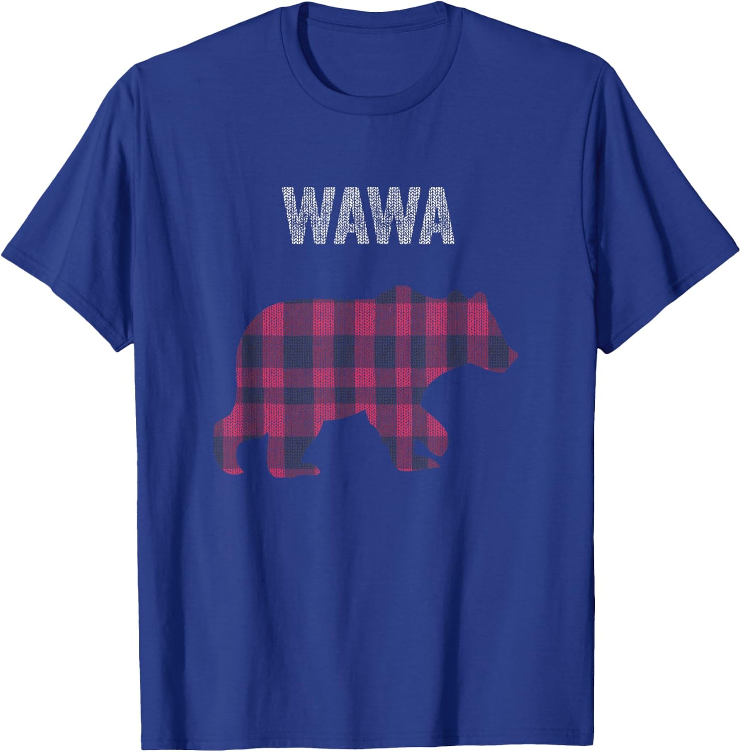 Red Plaid Wawa Bear Buffalo Matching Family Pajama T-Shirt - T-Shirt | Royal