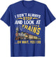 I Don't Always Stop Look At Trains Railroad Train Lover Kid T-Shirt - T-Shirt | Royal