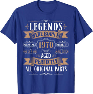 Legends Born in 1970 55th Birthday 55 Years Old Bday Men T-Shirt - T-Shirt | Royal