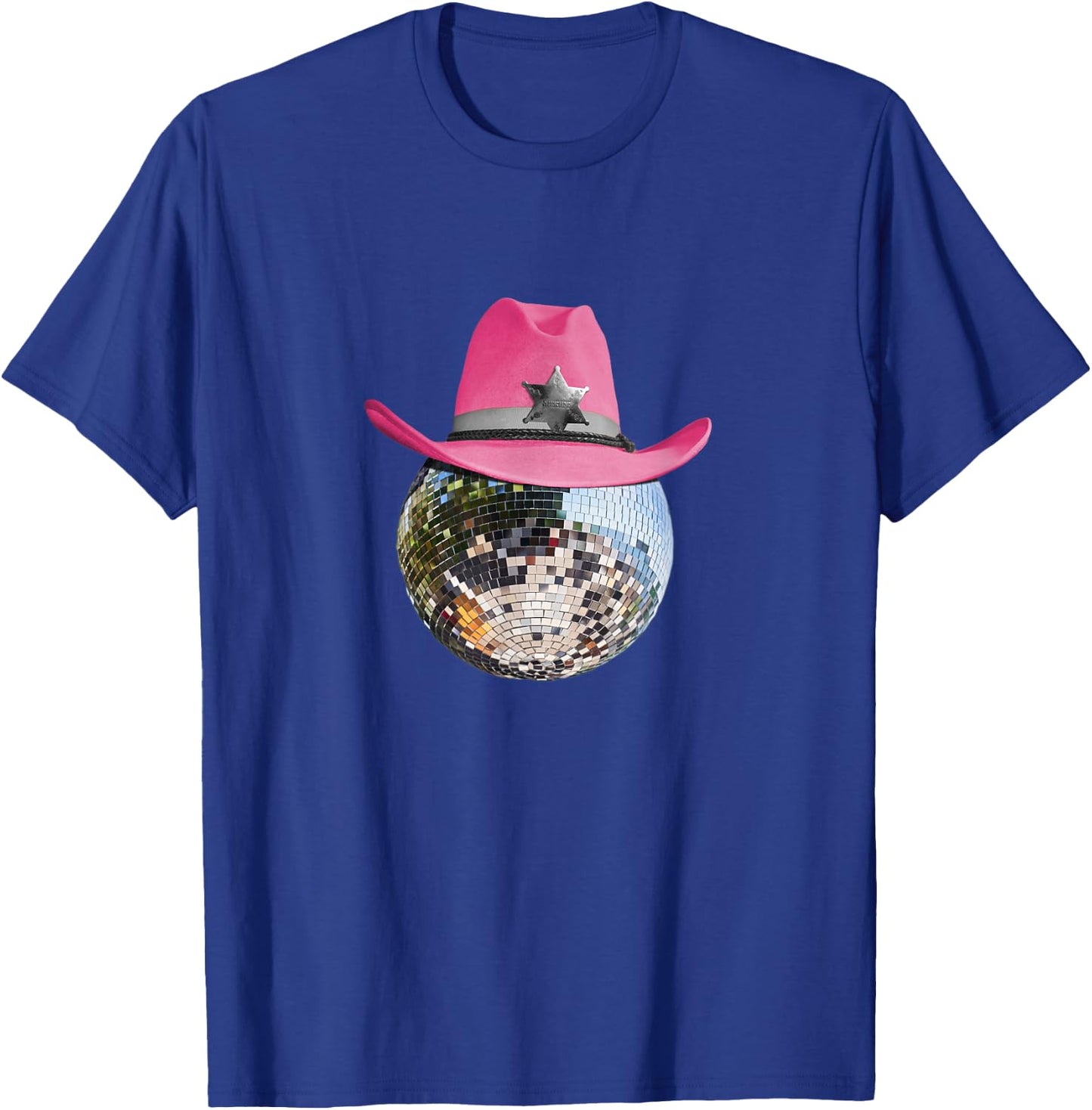 Retro Style Pink Cowboy Hat Club Disco Ball T-Shirt - T-Shirt | Royal