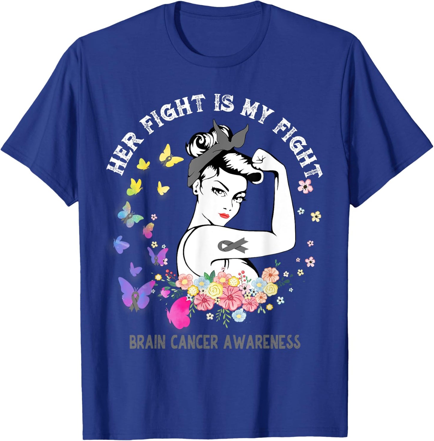 Her Fight Is My Fight Brain Cancer Awareness Shirt T-Shirt - T-Shirt | Royal