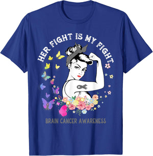 Her Fight Is My Fight Brain Cancer Awareness Shirt T-Shirt - T-Shirt | Royal