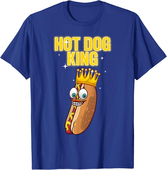Funny Hot Dog Gift Weiner Frankfurter Accessories Cute Hot Dog Design Women Kids Food Hot Dog Lovers T-Shirt - T-Shirt | Royal