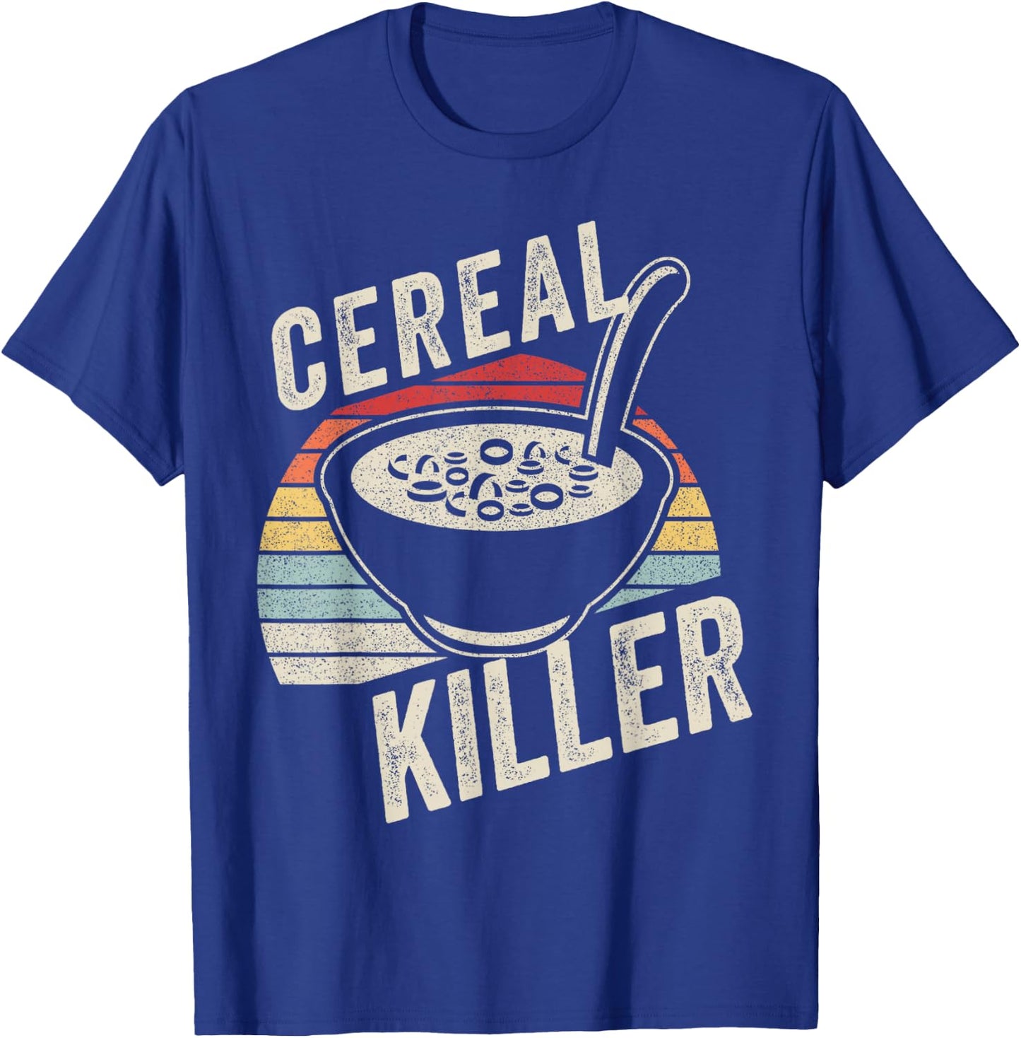 Vintage Retro Cereal Killer Breakfast Brunch Food Funny T-Shirt - T-Shirt | Royal