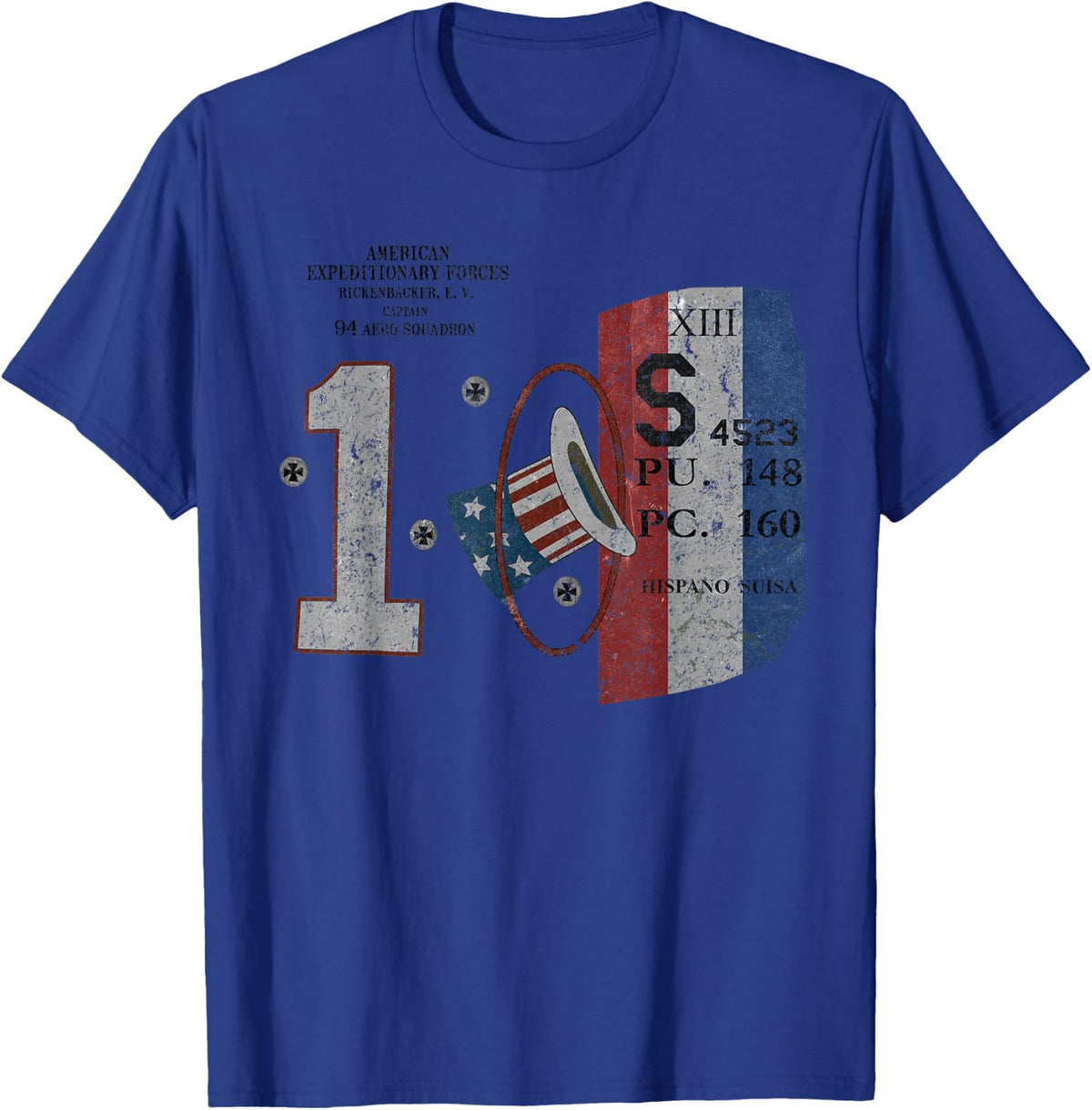 Rickenbacker Spad XIII WWI "Aviation History Series" T-Shirt - T-Shirt | Royal