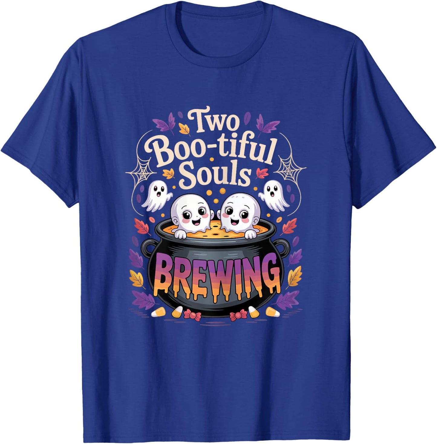 Pregnant Mom Halloween Costume Twins Pregnancy Announcement T-Shirt - T-Shirt | Royal