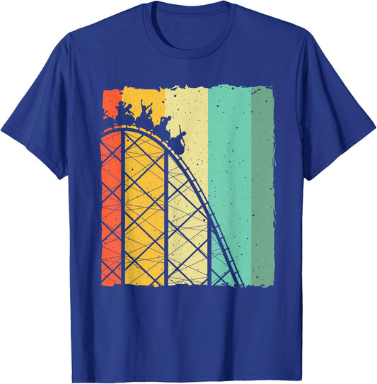 Cute Vintage Roller Coaster Design Men Women Amusement Park T-Shirt - T-Shirt | Royal