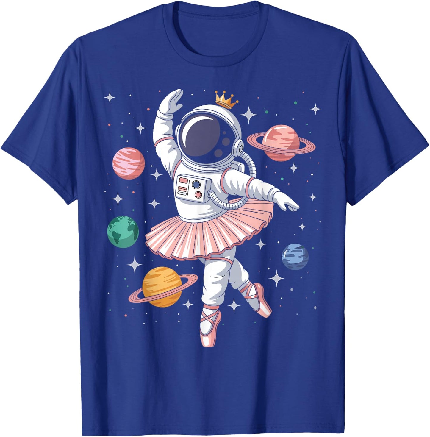 Ballerina Astronaut Dancing Space Dancer T-Shirt - T-Shirt | Royal