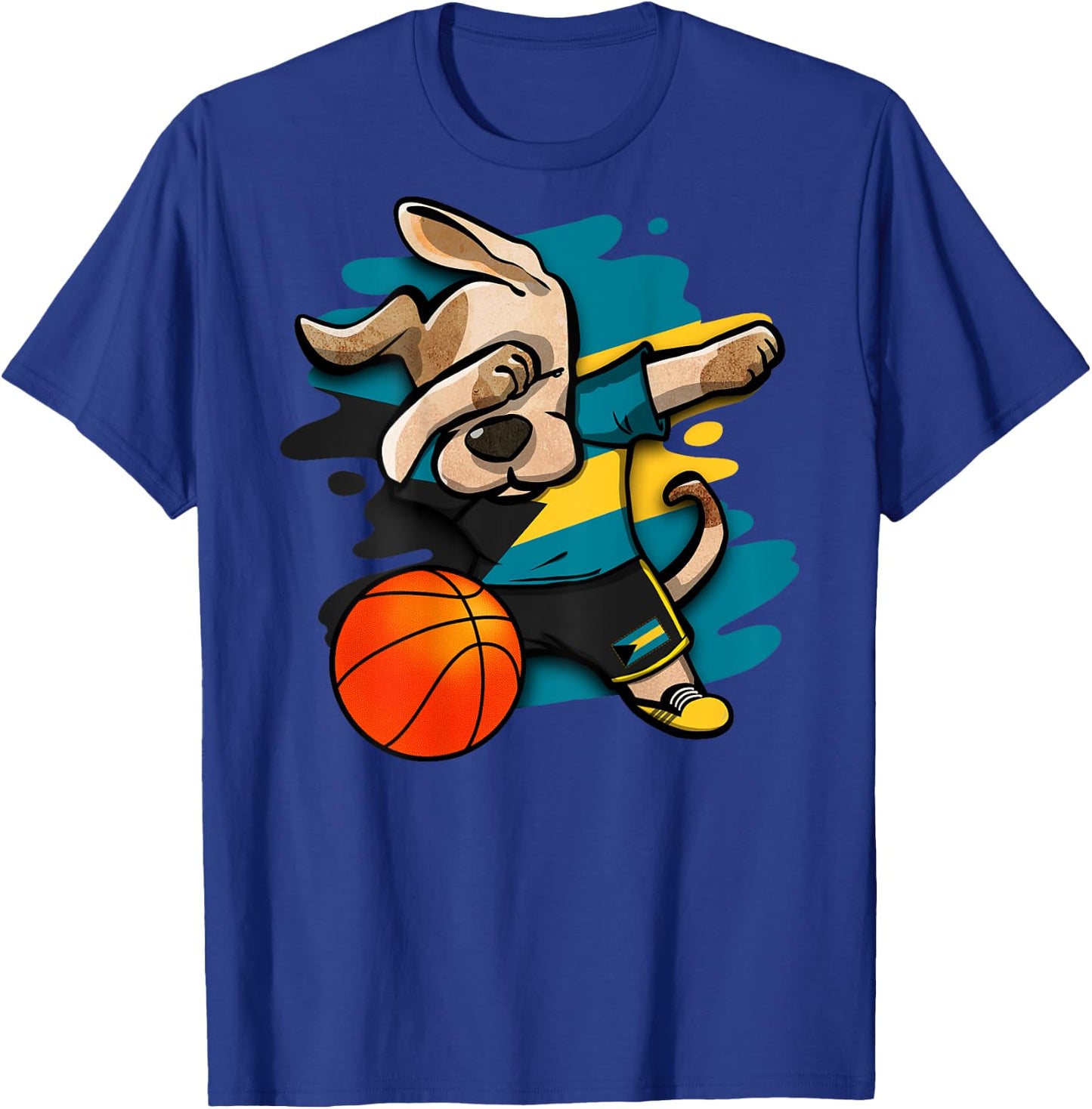 Dabbing Dog Bahamas Basketball Fans Jersey Bahamian Sports Women Kids T-Shirt - T-Shirt | Royal