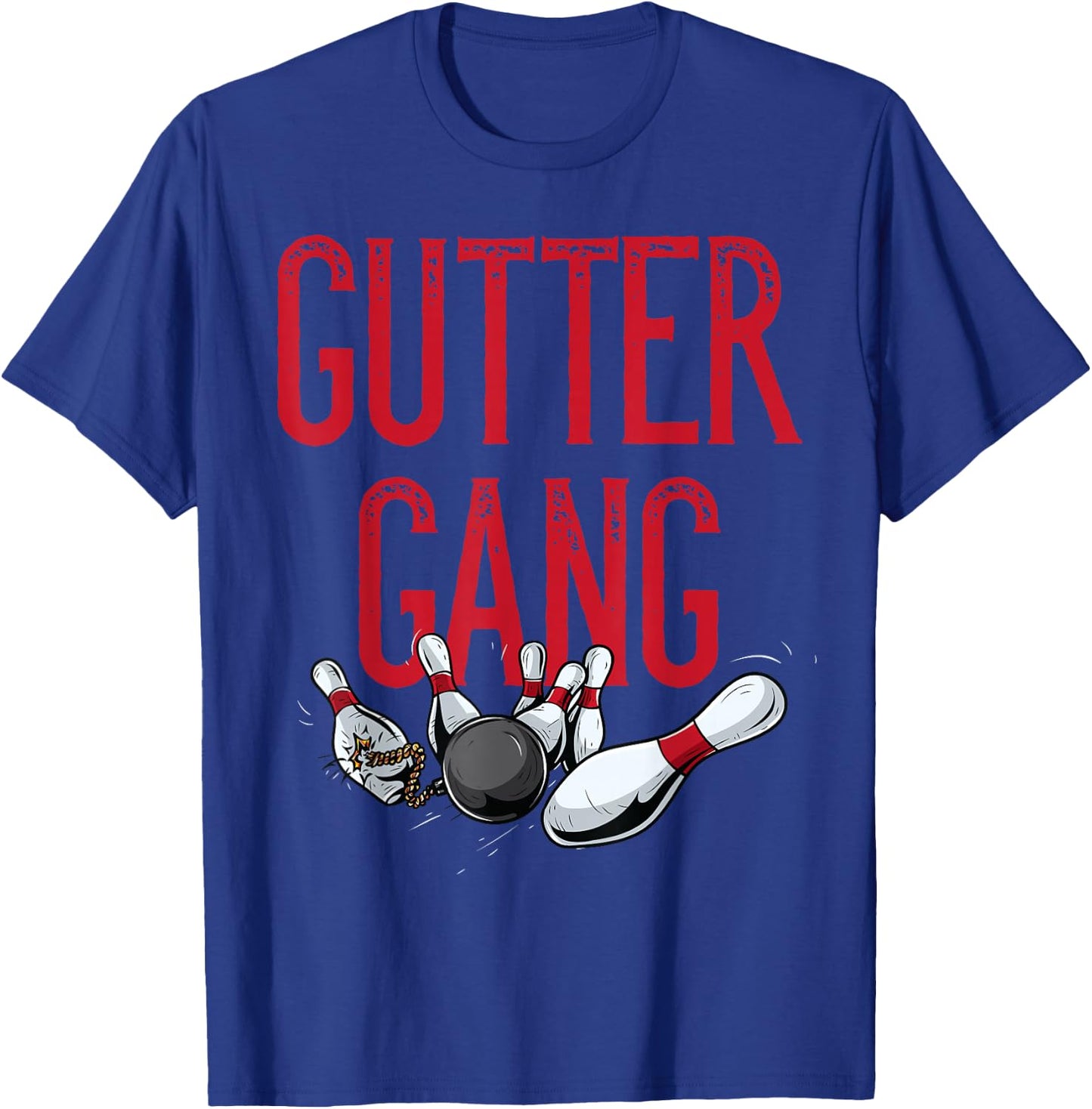 Gutter Gang Matching Bowling Team Shirts Men Women Teens T-Shirt - T-Shirt | Royal