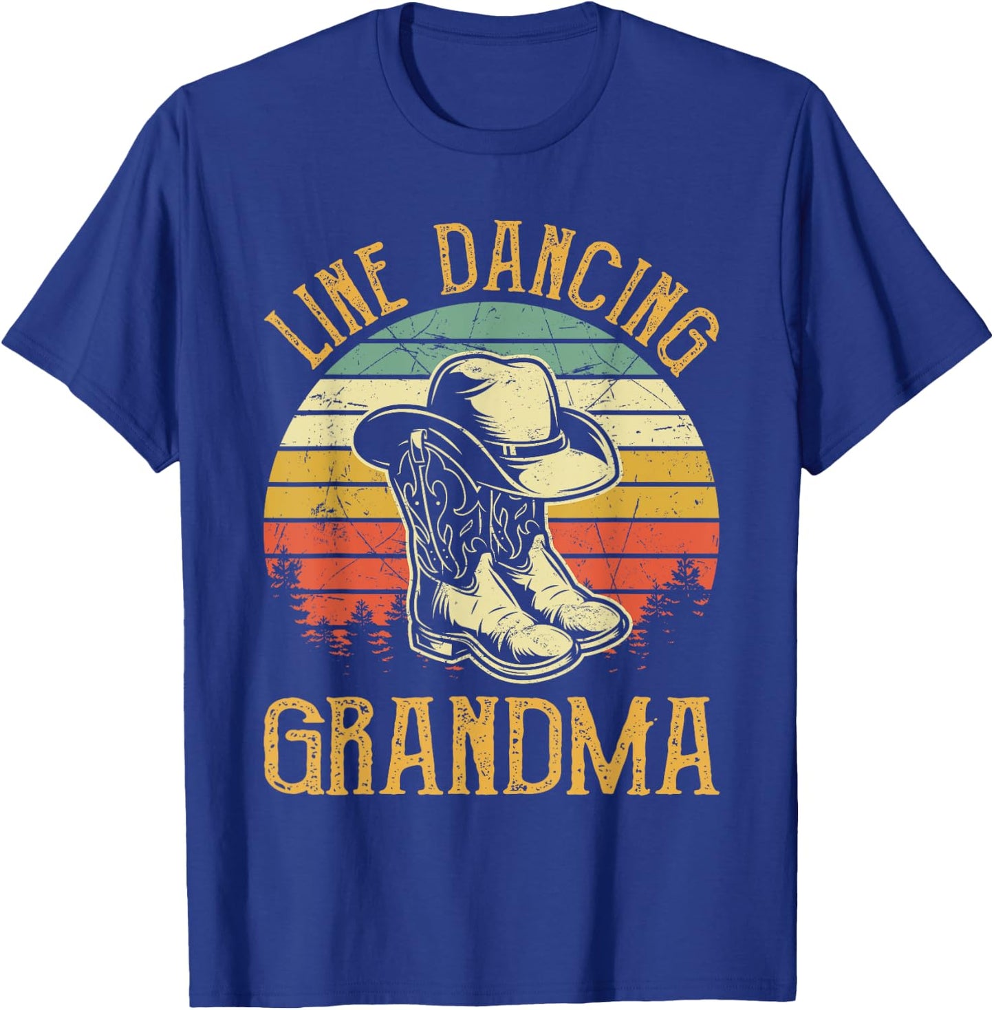 Women Line Dance Grandma Dancing Dancer Country Music T-Shirt - T-Shirt | Royal