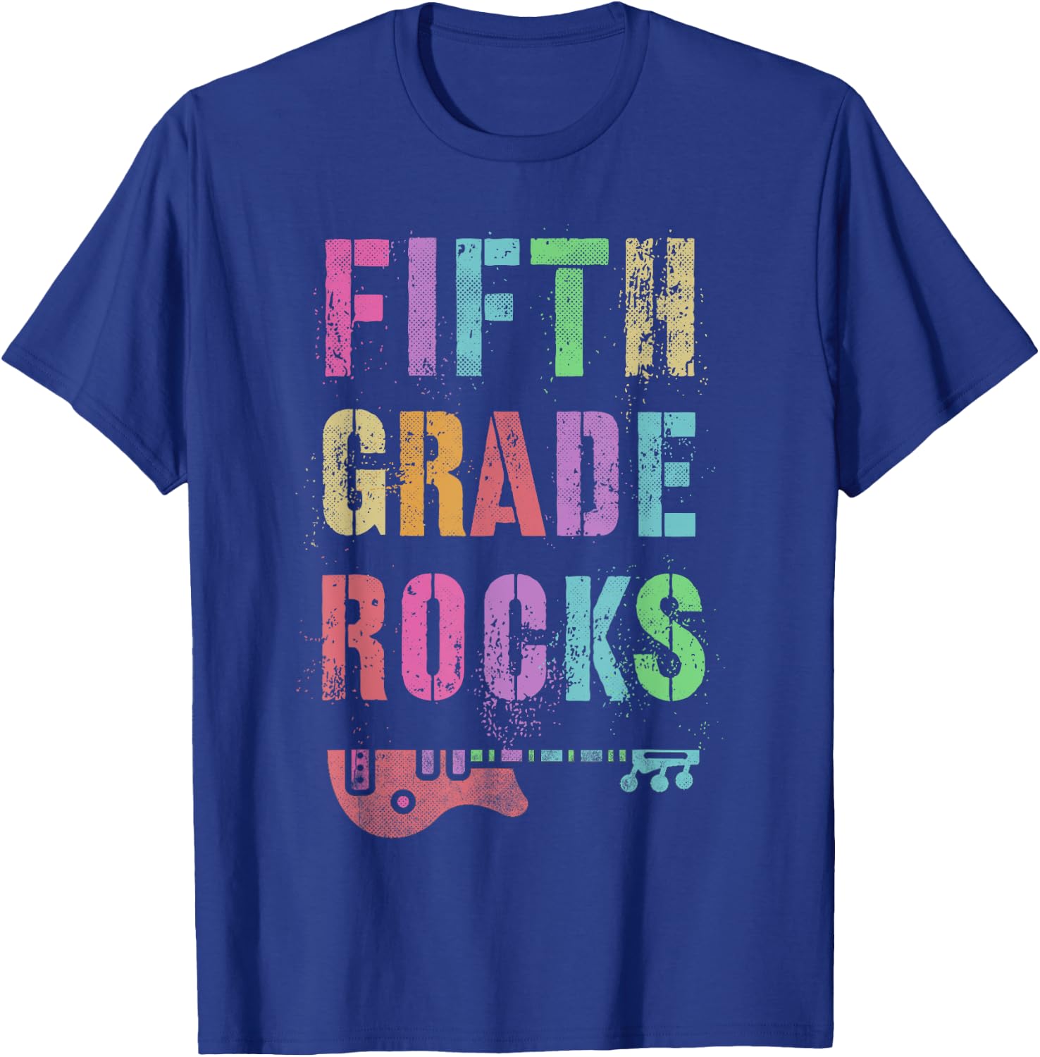 5th GRADE ROCKS Test Teacher Rockstar Squad Fifth Gr I Teach Men Women Kids T-Shirt - T-Shirt | Royal