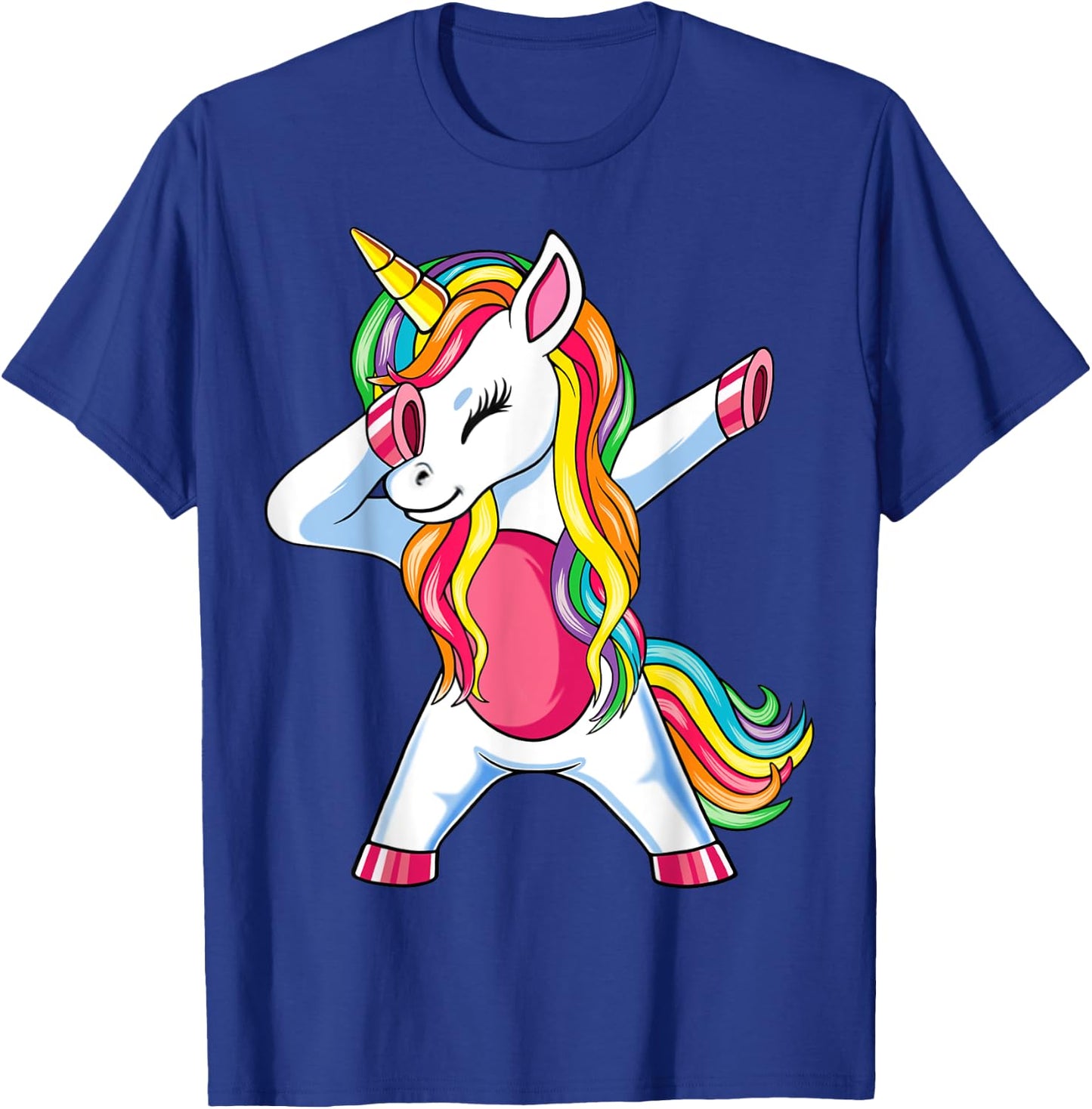 Dabbing Unicorn Girls Kids Women Rainbow Unicorns T-Shirt - T-Shirt | Royal