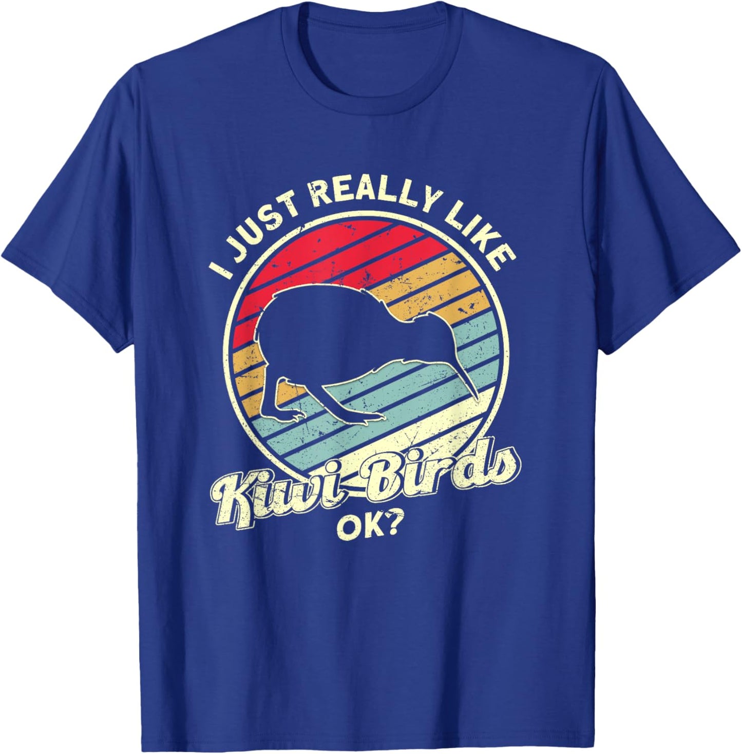 Kiwi & New Zealand Gifts -Adults Black Cotton, Polyester Casual, Humorous, Modern Kiwi Bird T-Shirt - T-Shirt | Royal