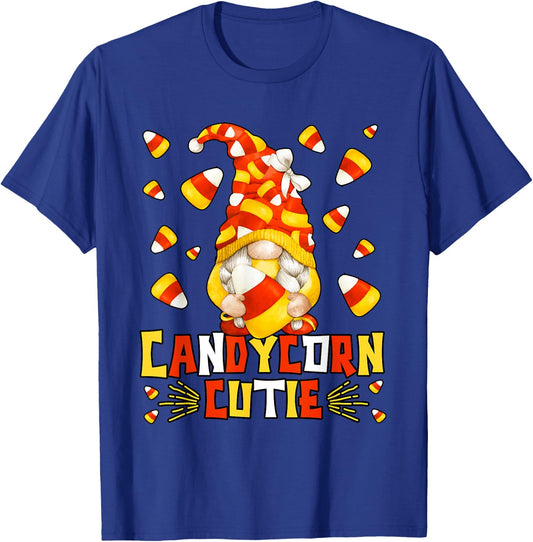 Cute Candy Corn Cutie For Kids & Halloween Candycorn Gnome T-Shirt - T-Shirt | Royal