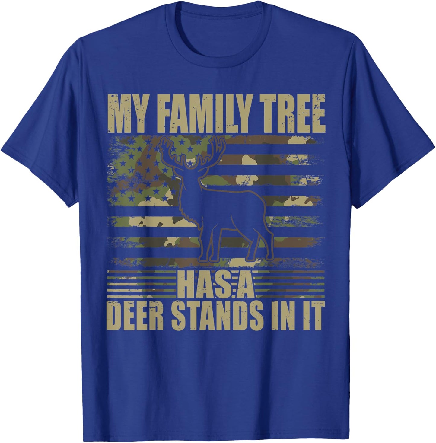 Deer Hunting My Family Tree Has A Deer Stands In It T-Shirt - T-Shirt | Royal