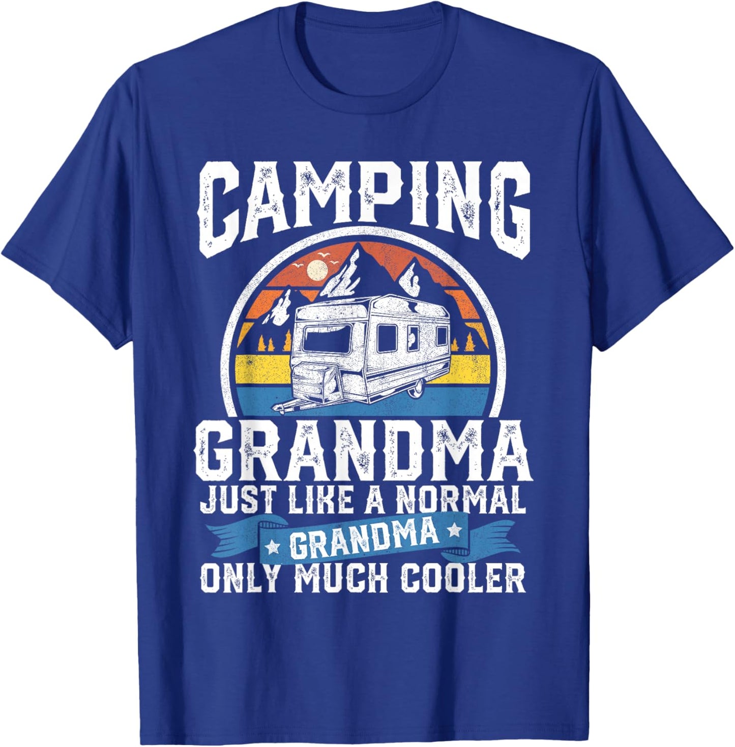 Camping Grandma Funny Camper RV Retro Outdoors Gift T-Shirt - T-Shirt | Royal